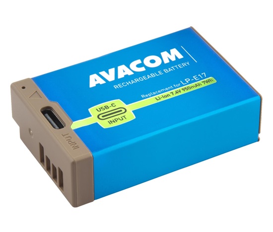 AVACOM baterie Canon LP-E17 vstup USB-C Li-Ion 7.4V 950mAh 7Wh