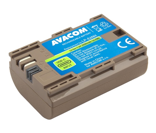 AVACOM baterie Canon LP-E6NH vstup USB-C Li-Ion 7.4V 2250mAh 16.7Wh