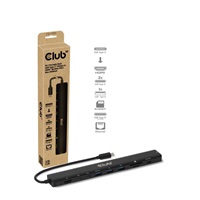 Club3D Dokovací stanice USB-C 10v1, 140W PD, 1xHDMI, 3xUSB-C, 3xUSB, 1xRJ45, černá