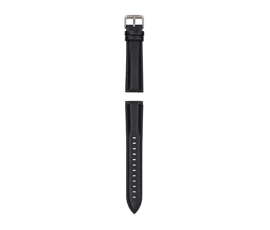 Garett univerzální řemínek 20 mm, černá kůže se stříbrným zapínáním