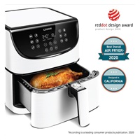 BAZAR Cosori CP158-AF PREMIUM –  5.5L horkovzdušná fritéza + 5x špíz a gril. rošt, white