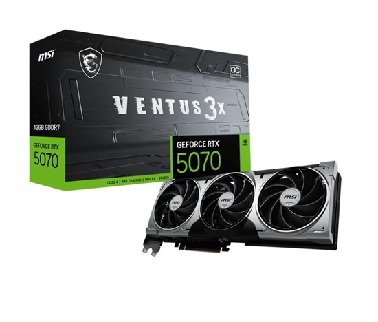 MSI VGA NVIDIA GeForce RTX 5070 12G VENTUS 3X OC, 12G GDDR7, 3xDP, 1xHDMI