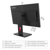 LENOVO LCD T27Q-40 - 27",IPS,matný,16:9,2560x1440,120Hz,4ms,350cd/m2,1500:1,HDMI,DP,USBHub,USB-C,PD15W,VESA,Pivot