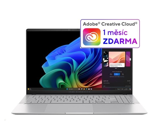 ASUS NTB Vivobook S 15 OLED (S5507QA-OLED006W), X1E 78 100, 15.6" 2880x1620, 16GB, 1TB SSD, Adreno, W11Home, Cool Silver