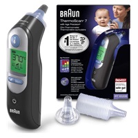 BAZAR - Braun IRT 6520 ThermoScan 7 bezdotykový teploměr, digitální, ušní, paměť na 9 měření, černá - pošk. obal