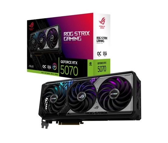 ASUS VGA NVIDIA GeForce RTX 5070 ROG STRIX 12GB OC, 12GB GDDR7, 3xDP, 2xHDMI