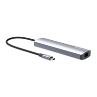MANHATTAN Dokovací stanice USB-C 6v1, 1xHDMI, 1xUSB-C, 3xUSB, 1xRJ45, šedá