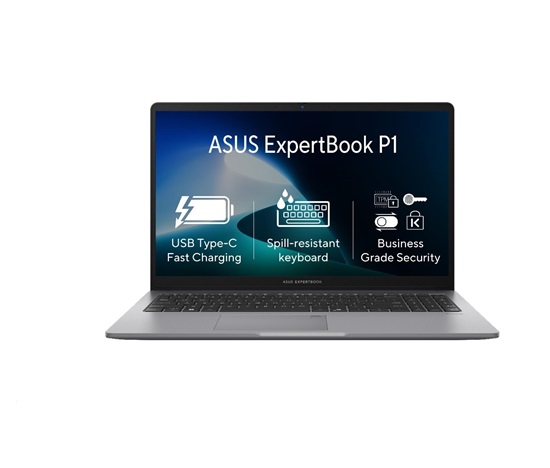 ASUS NTB ExpertBook P1 (P1503CVA-S71161X), i5-13420H, 15.6" 1920x1080, 16GB, 512GB SSD, UHD, W11 Pro, Misty Grey