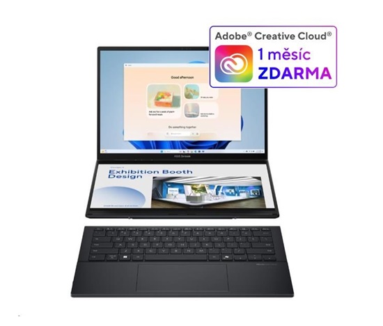 ASUS NTB Zenbook Duo (UX8406CA-OLED067X), Ultra 7 255H, 14" 3K, 32GB, 1TB SSD, Intel Arc, W11 Pro, Inkwell Gray