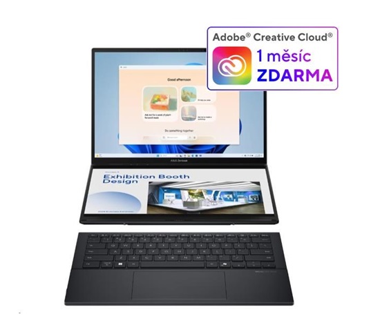 ASUS NTB Zenbook Duo (UX8406CA-OLED088W), Ultra 7 255H, 14" 3K, 32GB, 1TB SSD, Intel Arc, W11 Home, Inkwell Gray