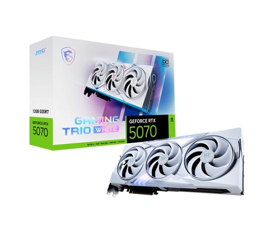 MSI VGA NVIDIA GeForce RTX 5070 12G GAMING TRIO OC WHITE , RTX 5070, 12GB GDDR7, 3xDP, 1xHDMI