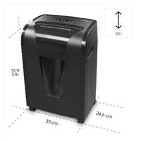 <p>Hama Premium M10+, skartovačka, micro řez, 10 listů, stupeň utajení P5, 20 l</p>