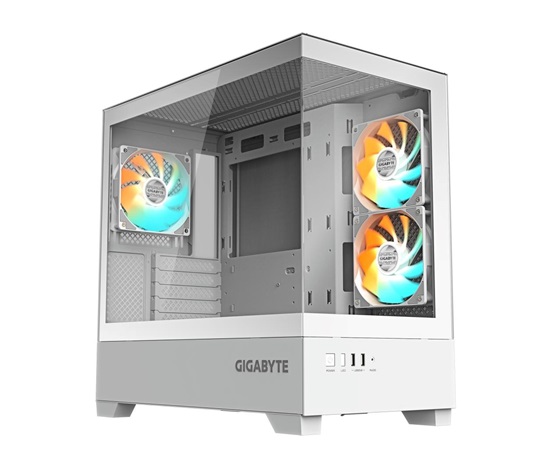 GIGABYTE case GB-C201PI, Mid tower, 2xUSB 3.0, 3x 120mm ARGB Fan, bílá