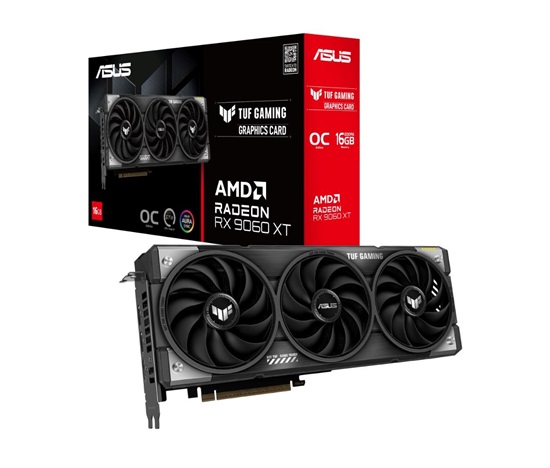 ASUS VGA AMD Radeon RX 9060 XT TUF GAMING OC 16GB, RX 9060 XT, 16GB GDDR6, 2xDP, 1xHDMI