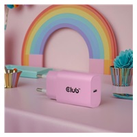 Club3D Nabíječka, USB-C, Power Delivery 15V/2A, 2-pack, růžová