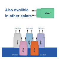 Club3D Nabíječka, USB-C, Power Delivery 15V/2A, 2-pack, zelená