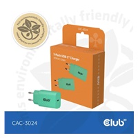 Club3D Nabíječka, USB-C, Power Delivery 15V/2A, 2-pack, zelená