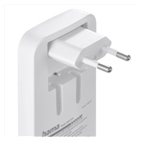 Hama rýchla USB nabíjačka GaN 2x USB-C + USB-A, PD/QC 65 W, plochá, skladacia