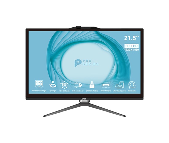 MSI PC AiO PRO AP222T 13M-446XEU, i3-13100, 21.5" FHD, 8GB, 512GB, UHD 730, No OS, Black