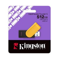 Kingston Flash Disk 512GB USB3.2 Gen 1 DataTraveler Exodia S (Black + Yellow)