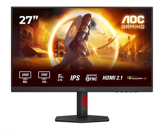 AOC MT 27" U27G4R - IPS,1920x1080/3840x2160, 360/160Hz,1ms,400cd,2xHDMI,DP,USBHub,Pivot
