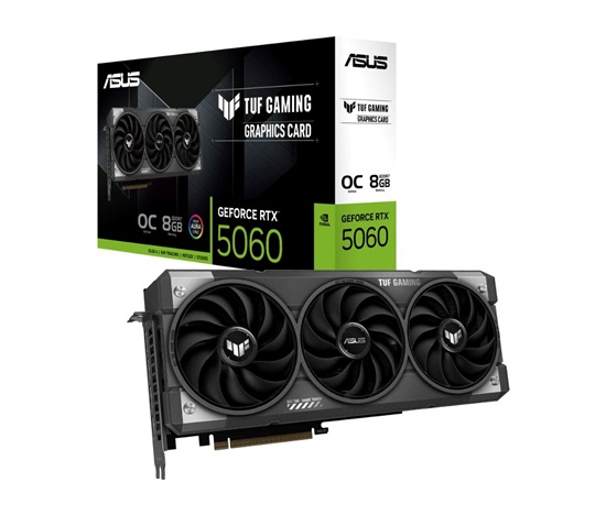 ASUS VGA NVIDIA GeForce RTX 5060 TUF GAMING OC 8GB, 8GB GDDR7, 3xDP, 1xHDMI