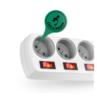 CONNECT IT prodlužovací kabel 230V, 5 zásuvek, 2m, s vypínači, bílá