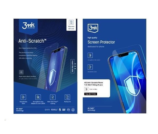3mk All-Safe - AIO fólie Anti-Scratch Full Wet Fitting v2.0 Phone, 25 ks