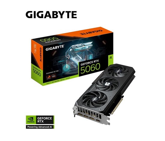 GIGABYTE VGA NVIDIA GeForce RTX 5060 GAMING OC 8G, 8G GDDR7, 3xDP, 1xHDMI
