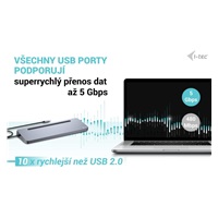 BAZAR - i-tec USB-C Metal Ergonomic 4K 3x Display Docking Station, PD 100W + - Po oprave, kompletni baleni