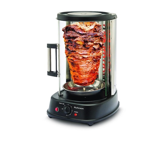 Rohnson vertikální gril, 1500 W, odkapávací miska, objem 21 litrů