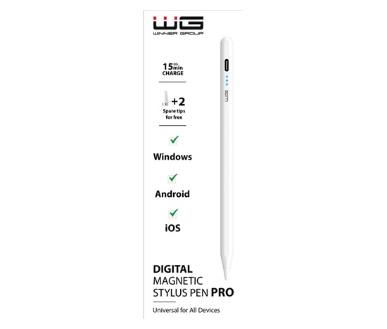 WG - Univerzální pero WG Stylus Pro s magnetickým uchycením / white