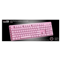 WG - Herní klávesnice WG, podsvícena, drátová, růžová