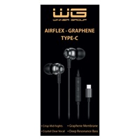 WG - Sluchátka s konektorem Type-C, drátové, černá