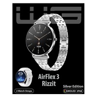 WG - Chytré hodinky WG AirFlex3 Rizz It, dámské, 2x řemínek, stříbrná