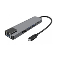 WG - HUB Type-C  4 v1, HDMI + RJ45 + USB3.0, hliníkový