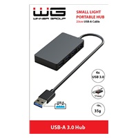 WG - HUB USB-A na 4x USB-A, USB 3.0, 5Gbps, černá