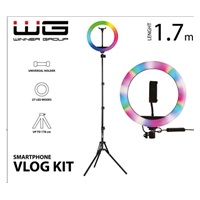 WG - Vlog Kit základní sada pro natáčení video blogů, s RGB LED světlem a tripodem 1,7 metru
