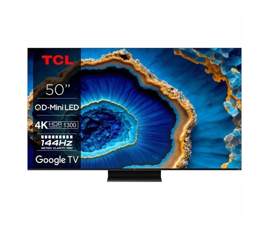TCL 50" TV, QLED, 4K Ultra HD, HDR, Bluetooth, Wi-Fi, Dolby Atmos, Google TV
