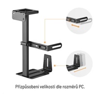 Držák na PC Brateck CPB-25 pod stolní desku výsuvný otočný