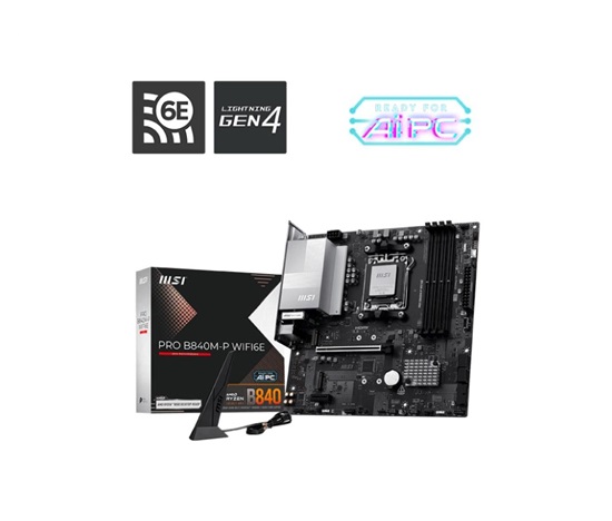 MSI MB Sc AM5 PRO B840M-P WIFI6E, AMD B840, 4xDDR5, 1xHDMI, WI-FI, mATX