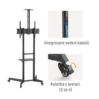 Pojízdný stojan Brateck T1040T pro TV 37"-70" 50kg 2 police