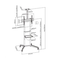 Pojízdný stojan Brateck T1040T pro TV 37"-70" 50kg 2 police
