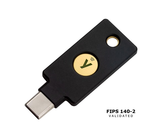 YubiKey 5C NFC FIPS - USB-C, single-factor,2FA,multi-factor,FIDO2,U2F,OTP,OpenPGP,Smartcard