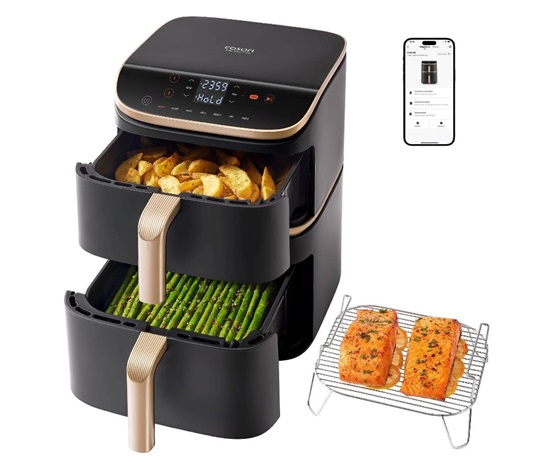 BAZAR - Cosori Turbo Tower Pro chytrá horkovzdušná fritéza 10,8l tm.šedá / pošk. obal