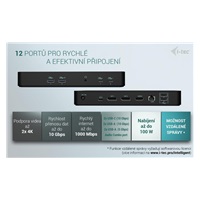 i-tec USB-C Intelligent Triple Display Docking Station, Power Delivery 100W