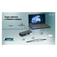 i-tec USB-C Intelligent Triple Display Docking Station, Power Delivery 100W