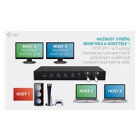 i-tec USB-C KVM Docking station for 3 Hosts, Dual Display, Power Delivery 1x 92W/2x 65W