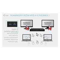 i-tec USB-C KVM Docking station for 3 Hosts, Dual Display, Power Delivery 1x 92W/2x 65W
