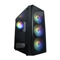VeinX case ME19A Mid Tower, bez zdroje, 1x USB3.0, 1x USB2.0, 4x 120mm ARGB Fan, 1x ARGB Controller, černá
